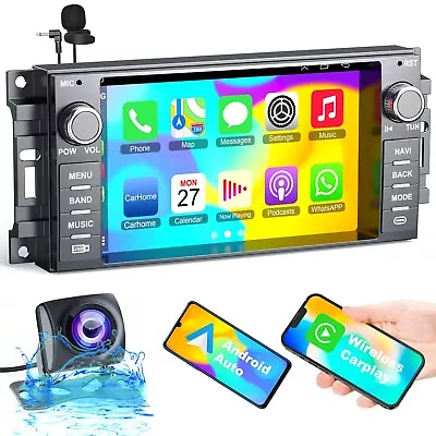 Car Stereo For Jeep Wrangler Cherokee Dodge CarPlay Android Auto Car Radio GPS • $149.51