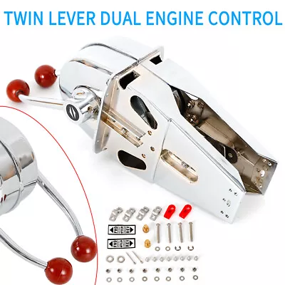 Twin Lever Marine Dual Engine Throttle Control Boat Handle Universal Control USA • $153.90