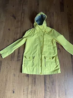 Fat Face Ladies Casual Coastal Jacket Sz 10 Canary Yellow Full Zipped Hooded • £19.99