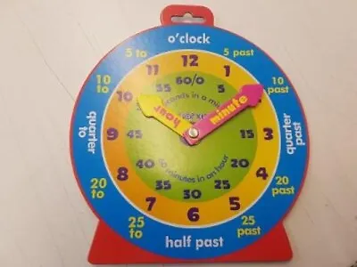£2.65 • Buy Children Teaching Clock Learning To Tell Time Magnetic Back Educational Clock