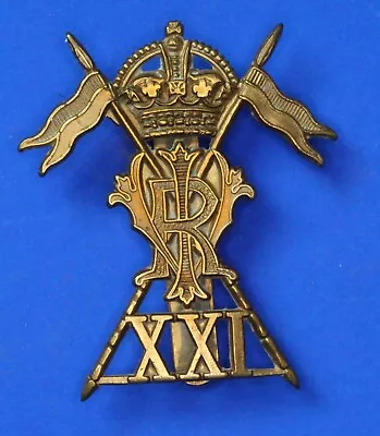 WW1 21st Lancers (Empress Of India's) Regiment Cap Badge - Gaunt   [25264] • $44.44