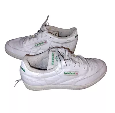 Men Reebok Club C 85 Vintage Tennis Shoes Sneakers Chalk White Green DV6434 SZ 8 • $12.64