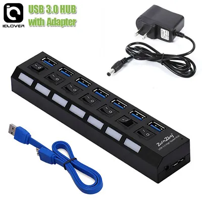 7 Port USB 3.0 Hub Splitter Adapter High Speed Extension For PC Laptop Desktop • $5.99