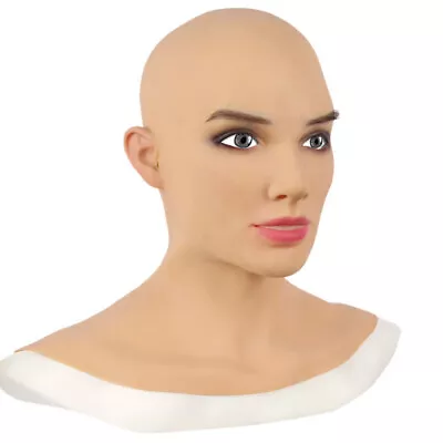 Realistic Female Latex Head Cover Cosplay Drag Queen Party Fancy Face Mask UK • £14.29