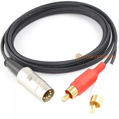 5 Pin Din To 2 X Rca Male Plugs - Naim / B&o Interconnect Cable / Gold Lead 0.5m • £6.59