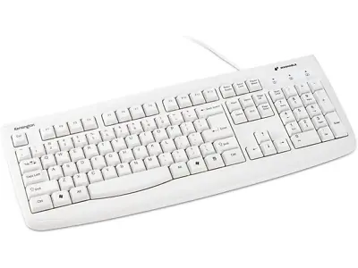 Kensington USB Wired Keyboard Antimicrobial Washable Soft-touch 104 Keys WHITE • $20.61