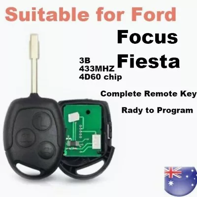 Remote Car Key Fob Suitable For Ford Focus LR 2002 - 05 / Fiesta WP WQ 2004 -08 • $20.99