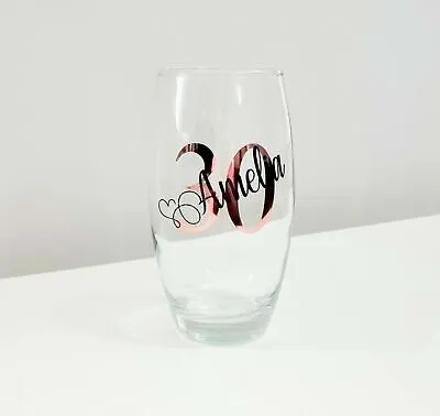 £8.99 • Buy Personalised Birthday Hiball Tumbler Glass Gift Idea 18th 21st 30th 40th 50th 60