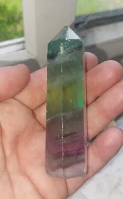 £10 • Buy High Grade Rainbow Fluorite Crystal Tower Point 