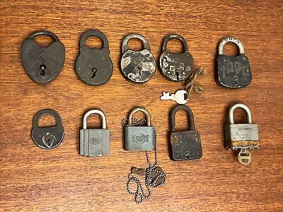 Vintage Padlock Lock Lot Of 10 Brass Corbin Togo Reese Master Defender 3 W/keys • $49.99