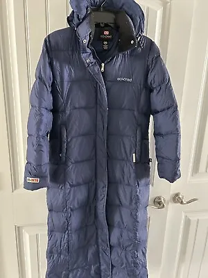 Women’s Ecko Red Full Length Down Puffer Coat With Hood Blue Sz Small Nice • $29