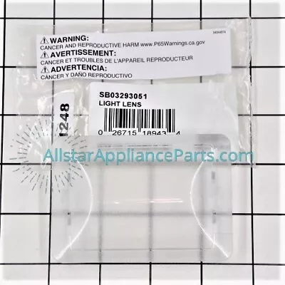 Broan Range Vent Hood Light Lens SB03293051 • $33.99