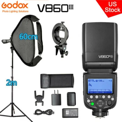 $229.50 • Buy US Godox V860III-S 2.4G TTL HSS Flash Speedlite For Sony+60*60cm Softbox Stand