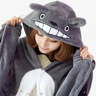 My Neighbor Totoro Plush Soft Cosplay Cloak Hoodie Party Halloween Gift Prop • £16.99