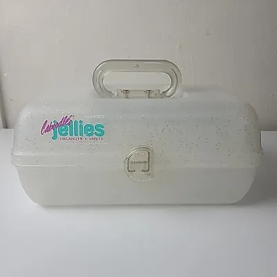 Vintage Caboodles Jellies Organizer Vanity Model 2622 Clear With Silver Glitter • $29.99