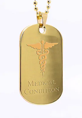 Personalised Medical Condition ID Dog Tag Engraved Gift • £14.99