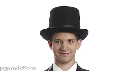 1 Deluxe BLACK WOOL FELT TOP HAT Magic Lincoln Magician Costume Adult President  • $14.89