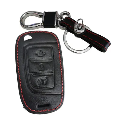 £6.47 • Buy Fit For HYUNDAI Tucson Venue SantaFe 3 Button Flip Remote Leather Key Fob Cover