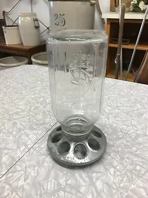 Vintage Chicken Feeder Waterer With 1/2 Gallon Ball Glass Jar - Farm House Decor • $40