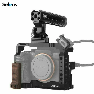 Camera Cage Rig Top Handle Grip For Sony A7III A7R3 A7M3 A9 Cold Shoe Stabilizer • £23.99