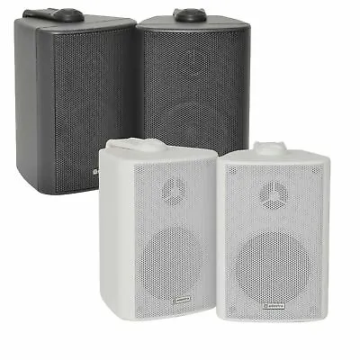 3” 2 Way Compact Stereo HiFi Speakers 60W Pair Home Mini Wall Mount ABS • £39.92