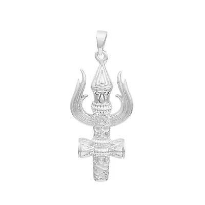 925 Sterling Silver SHIVA TRISHUL Hindu God Religious Pendant Jewelry • $15.50