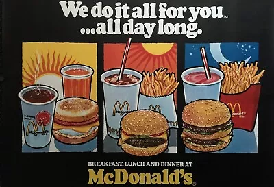 McDonalds 1970s 80s We Do It All For You Reprint  13x19 POSTER  FREE SHIPPING • $17.75