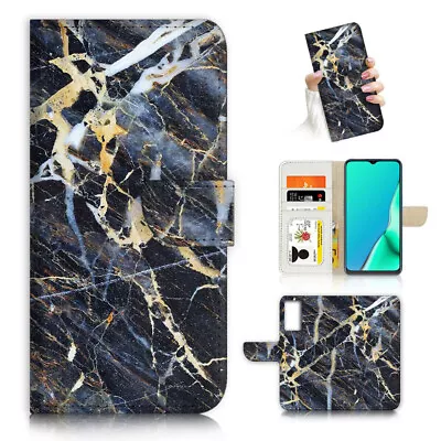 ( For Optus X Sight 2 ) Wallet Flip Case Cover AJ23607 Black Crystal Marble • $12.99