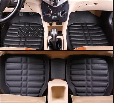 Black Universal Car Floor Mat Waterproof Carpet Floor Mat Front & Rear Liner Set • $39.28