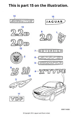 Jaguar Genuine Badge Emblem Decal Fits X-Type 2001-2010 Classic C2S51356 • £66.97
