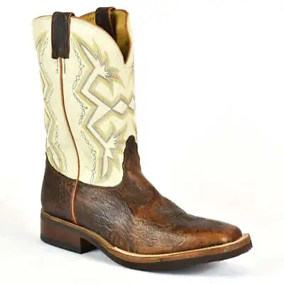 $139.99 • Buy Nocona Buffalo Print Leather Square Toe Roper Cowboy Boots MD5331