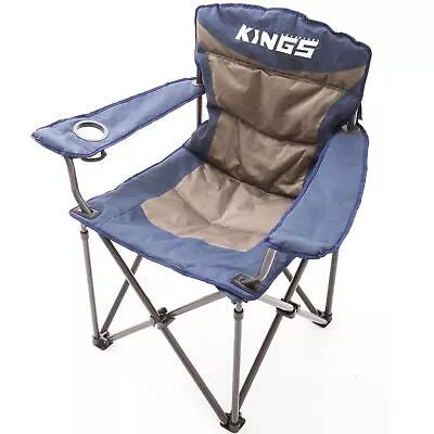 Adventure Kings Throne Portable Folding 300kg Camping Chair Outdoor Seating 4WD • $59.95