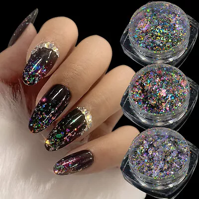 Chameleon Sequins Mirror Laser Powder Holographic Nail Art Glitter Flakes Decor • $5.50