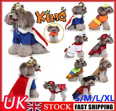 £11.89 • Buy Pet Dog Cat Christmas Costumes Party Cosplay Fancy Dress Clothes Outfit Coat UK!