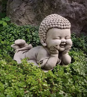 Stone Garden Lying Baby Zen Monk Buddha / Buddah Statue Ornament 🙏🌿💕 • £21.90