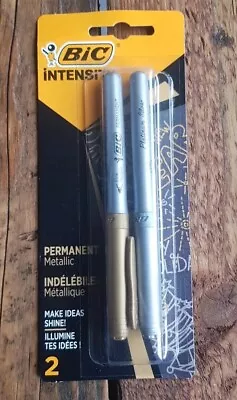 BIC Metallic Permanent Marker Pens Gold Silver Paper Card Glass Metal Plastic • £3.99