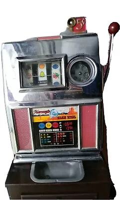 $840 • Buy Harvey's Wagon Wheel 5 Cent Slot Machine With Stand Vintage Has Issues!!!