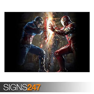 CAPTAIN AMERICA CIVIL WAR (AB081) MOVIE POSTER - Poster Print Art A0 A1 A2 A3 • £3.95