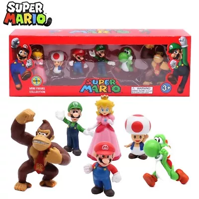 6pcs Super Mario Bros PVC Action Figure Toys Bowser Luigi Yoshi Doll Model Gifts • $12.99