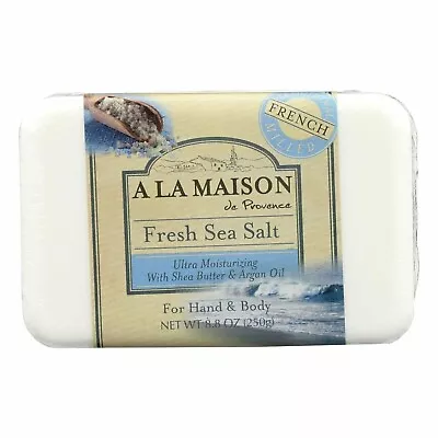 A La Maison Moisturizing French-Milled Soap Fresh Sea Salt 8.8 Ounce LARGE Bar • $10.95
