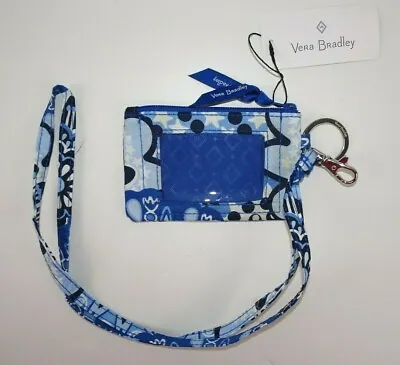 Vera Bradley Zip ID Case And Lanyard Set BLUE STAR MEDALLION 1 Piece • $22