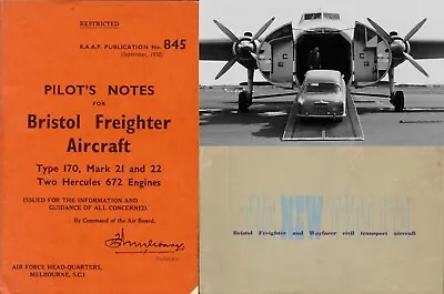 BRISTOL TYPE 170 FREIGHTER MANUALS & BROCHURE MK 21 & 31 195O's PERIOD ARCHIVES • $11.77