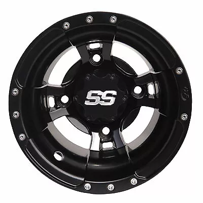 ITP 4/115  SS112 Alloy Sport Wheels 10X8 3.0 + 5.0 Black For Yamaha ATVs • $128.27