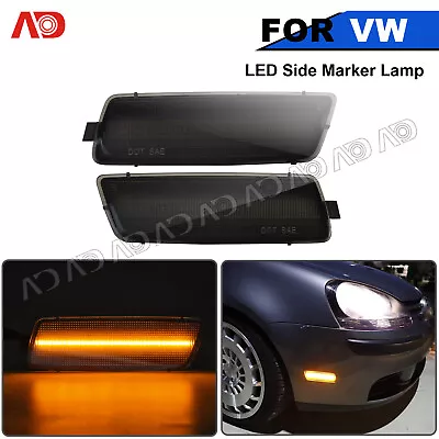 Smoked Lens Amber LED Front Side Marker Light For 06-09 VW MK5 GTI Rabbit • $35.99