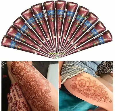 BEST Seller Kaveri Henna Natural Mehendi Cones Tattoo Body Art Mehndi FrecklesX6 • $9.91