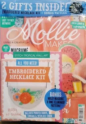 Mollie Makes UK Issue 95 Embroidered Necklace Kit Macrame FREE SHIPPING CB • $19.99