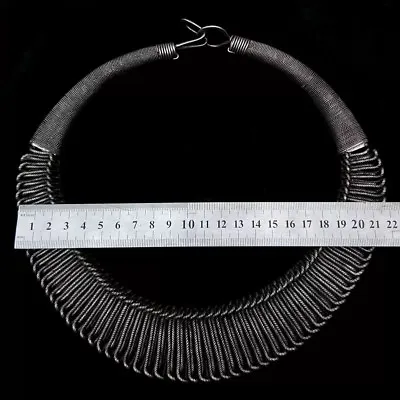National Wind Chinese ExoticTribal Chinese Handmade Miao Silver Necklace 1piece • $138