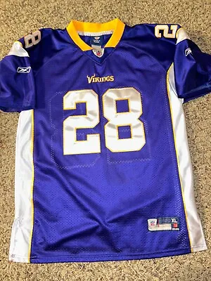 Adrian Peterson Jersey Youth SZ XL Vikings #28 Reebok NFL On Field Sewn Football • $19.20