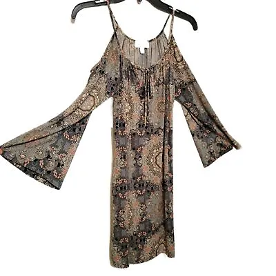 Veronica M Cold Shoulder Dress Size XS Bohemian Mandala Print • $20