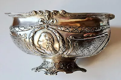 Antique Georg Roth Hanau 800 Silver Medallion Bowl  4.32 Oz  122.5 Gr • $199.88